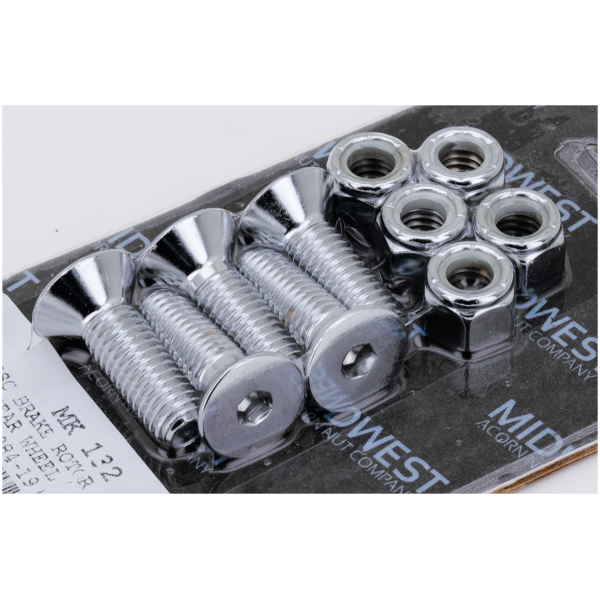 BRAKE ROTOR SCREWS & NUTS FOR 1973-1986 FX Mnt.kit rotor-hub 81-90FX(R), spoked wh