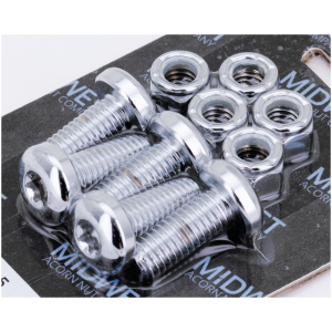 BRAKE ROTOR SCREWS & NUTS FOR 1973-1986 FX Chrome disc screw kit TBHS