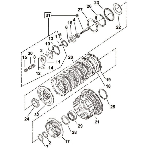 CLUTCH PARTS FOR LATE 1984-1990 SPORTSTER Retaining ring