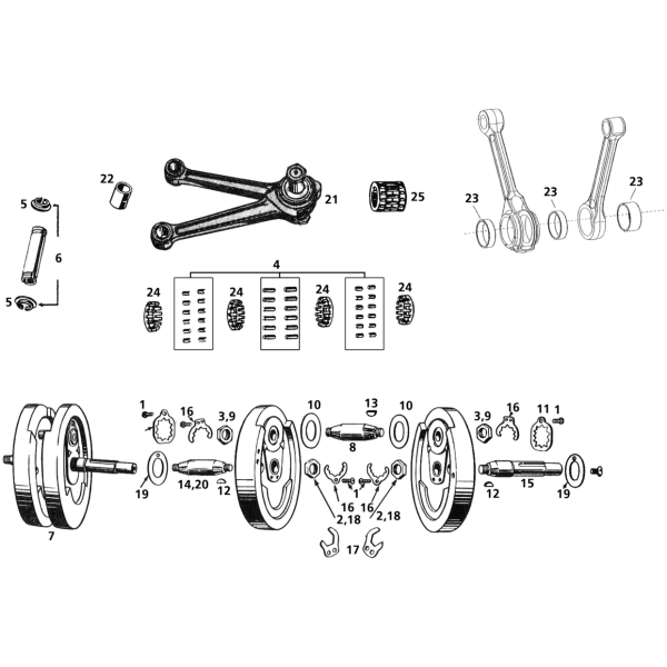 REPLACEMENT PARTS FOR 45CI & BIG TWIN SIDE VALVE CRANKSHAFT 4-pack Lock plate screw all Sidevalve