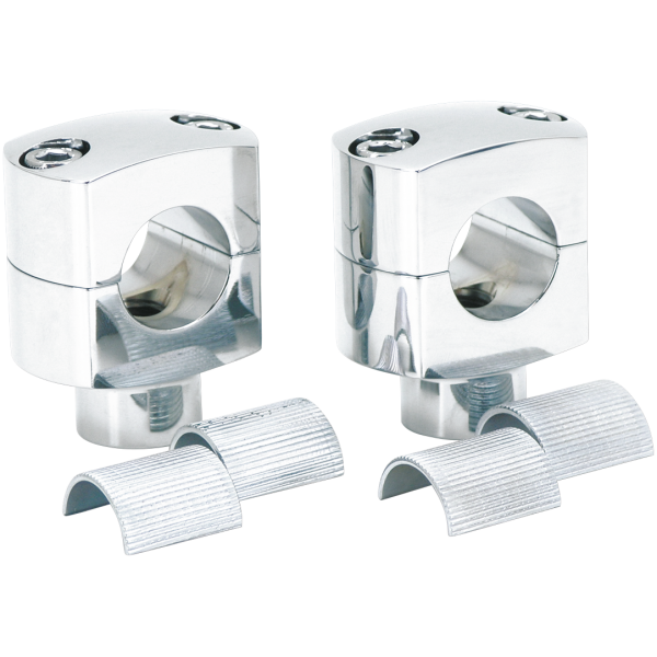 CHROME SQUARED BILLET RISERS GZP Chrome billet short riser set w/slee