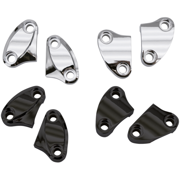 CHROME PLATED EARLY STYLE RISER CLAMPS GZP Chrome grooved early style riser cla