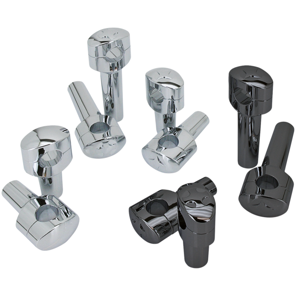 FUSION CHROME BILLET OVAL HEAD RISERS GZP Fusion oval risers 4" Smoothie Bl