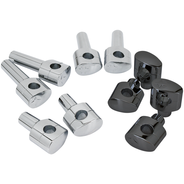 FUSION CHROME BILLET TAPERED OVAL HEAD RISERS GZP Fusion tilt risers 2" Smoothie Bl