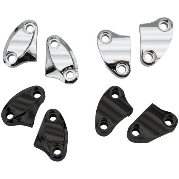 CHROME PLATED EARLY STYLE RISER CLAMPS GZP Black smooth early style riser clamp