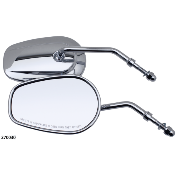 2003-UP STOCK STYLE TAPERED MIRRORS GZP Chrome tapered mirrors, 4" stem