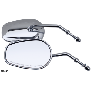 2003-UP STOCK STYLE TAPERED MIRRORS GZP Chrome tapered mirrors, 5" stem