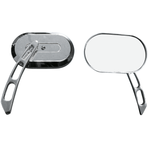 CHROME PLATED OVAL MIRROR GZP Chrome HD style oval mirror pair