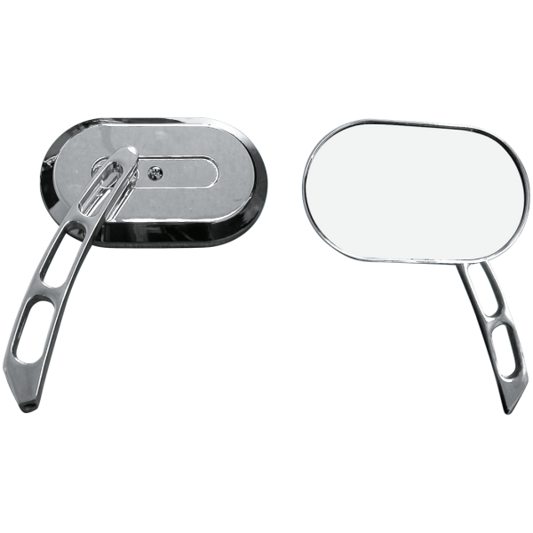 CHROME PLATED OVAL MIRROR GZP Chrome HD style oval mirror pair