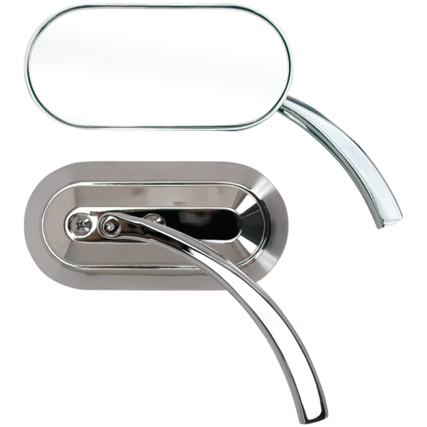 SLIM LINE PYRAMID STYLE, CHROME PLATED BILLET ALUMINUM MIRROR