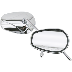 CHROME MIRROR WITH DIAMOND LOGO
