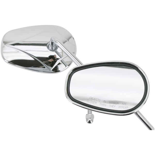CHROME MIRROR WITH DIAMOND LOGO