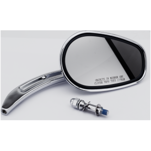 CHROME MIRROR WITH DIAMOND LOGO