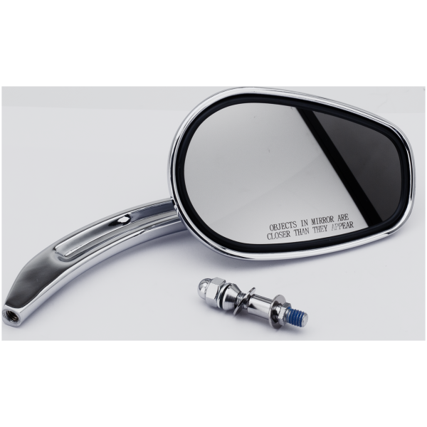 CHROME MIRROR WITH DIAMOND LOGO