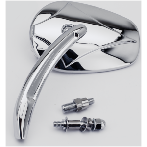 CHROME MIRROR WITH DIAMOND LOGO