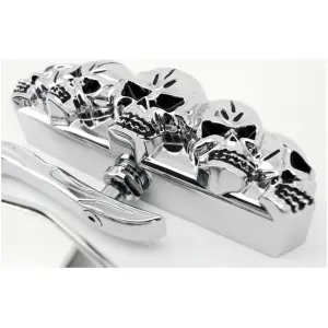 GENUINE ZODIAC SKULL-VISION MIRRORS GZP Chrome Skull vision mirror set