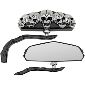 GENUINE ZODIAC SKULL-VISION MIRRORS GZP Black Skull vision mirror set