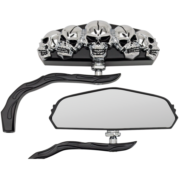 GENUINE ZODIAC SKULL-VISION MIRRORS GZP Black Skull vision mirror set