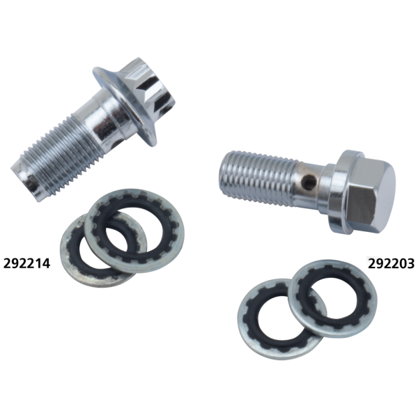CHROME BANJO BOLTS AND WASHERS
