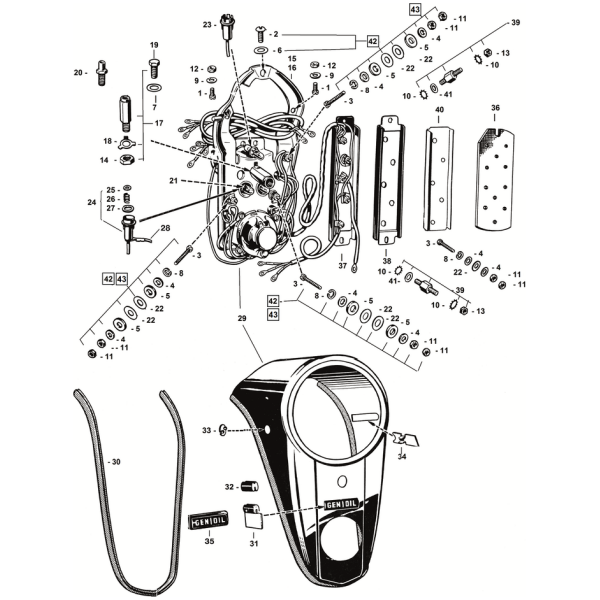 INSTRUMENT PANEL 1962-1967 GZP Dash slot side trim