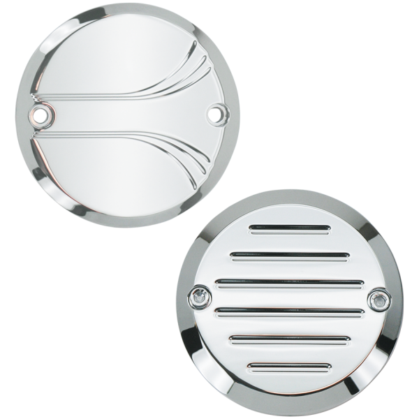 "PRO MAX" CHROME BILLET TIMER COVERS GZP Chrome billet timer cover Crested 2-