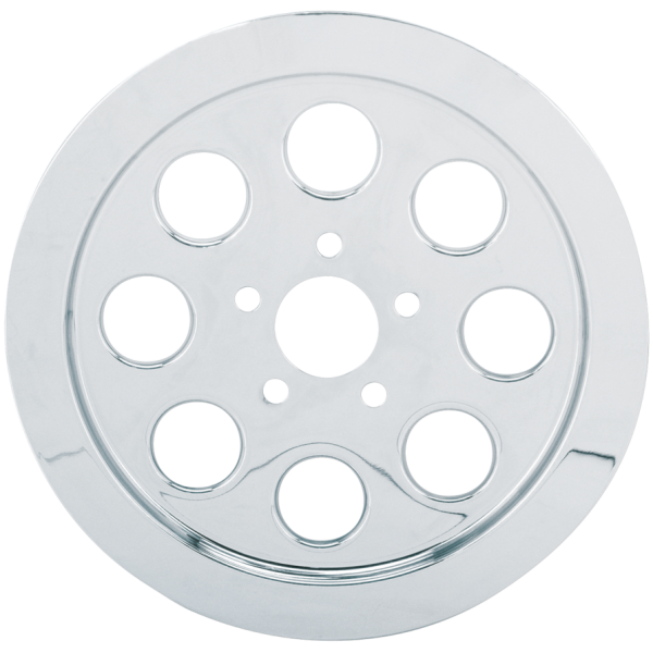 CHROME 8-HOLE REAR WHEEL BELT PULLEY INSERTS GZP Chrome belt pulley insert 70T BT80-9