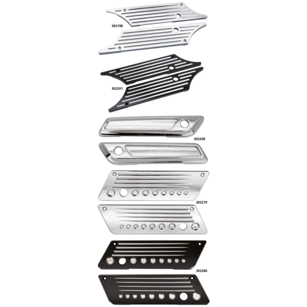 BILLET SADDLEBAG LATCH COVERS GZP Chr billet latch covers FLH/T93-13