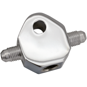 CHROME PLATED CUSTOM BRAKE LINE TEES GZP Chr. Brake Tee center hole side tube