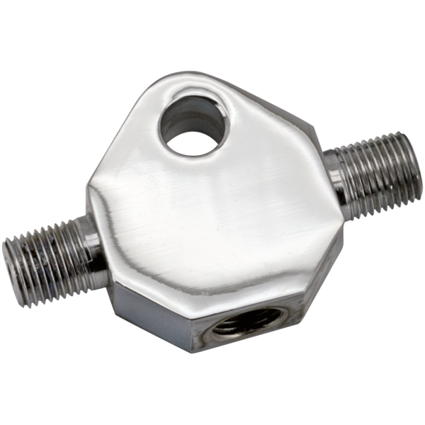 CHROME PLATED CUSTOM BRAKE LINE TEES GZP Chr. Brake Tee center hole side tube