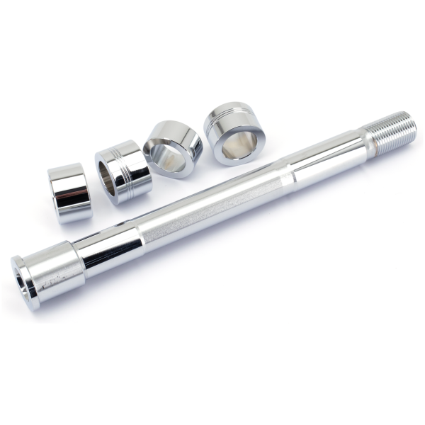 CHROME PLATED FRONT AND REAR AXLES GZP Chr front axle kit ST18-up 9.87" frk