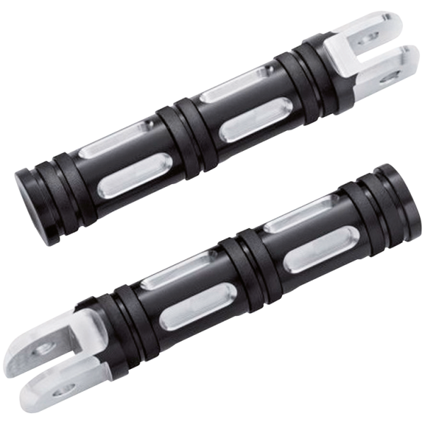 ACCENT CUT FOOTPEGS FOR MILWAUKEE EIGHT SOFTAIL GZP Black edge cut rider footpegs