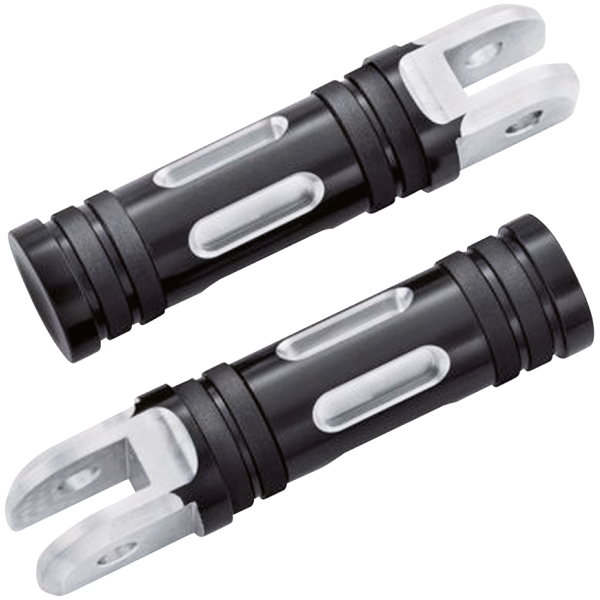 ACCENT CUT FOOTPEGS FOR MILWAUKEE EIGHT SOFTAIL GZP Black edge cut rider footpegs