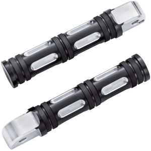 ACCENT CUT FOOTPEGS FOR MILWAUKEE EIGHT SOFTAIL GZP Black edge cut passenger footpegs
