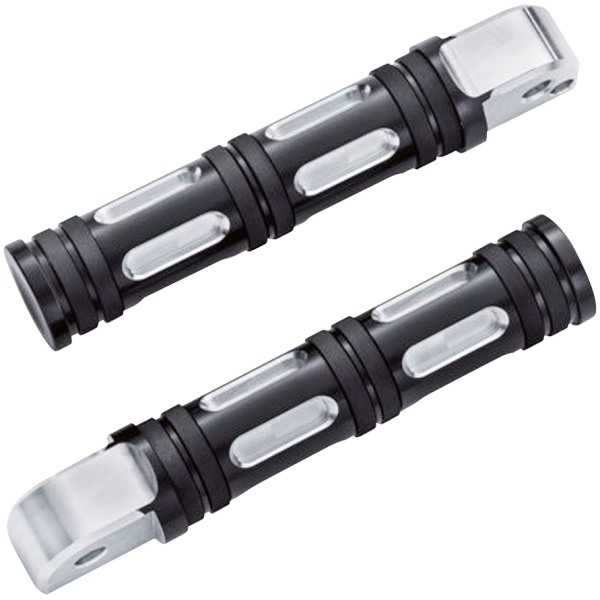 ACCENT CUT FOOTPEGS FOR MILWAUKEE EIGHT SOFTAIL GZP Black edge cut passenger footpegs