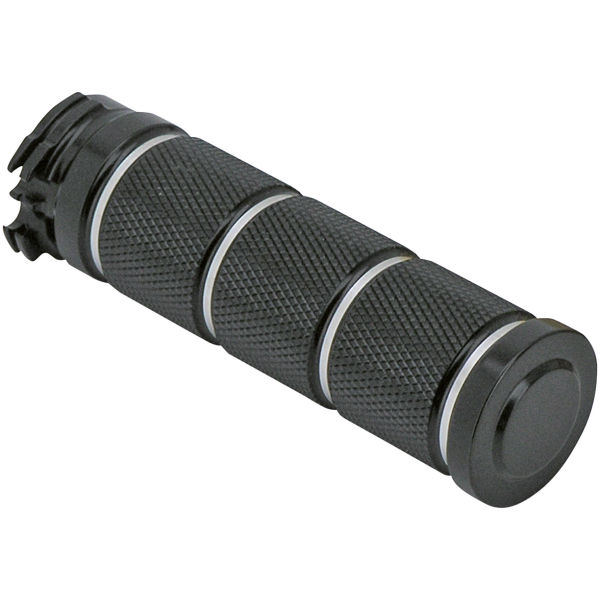RETRO STYLE KNURLED BILLET ALUMINUM GRIP SETS GZP Retro black and raw gripset