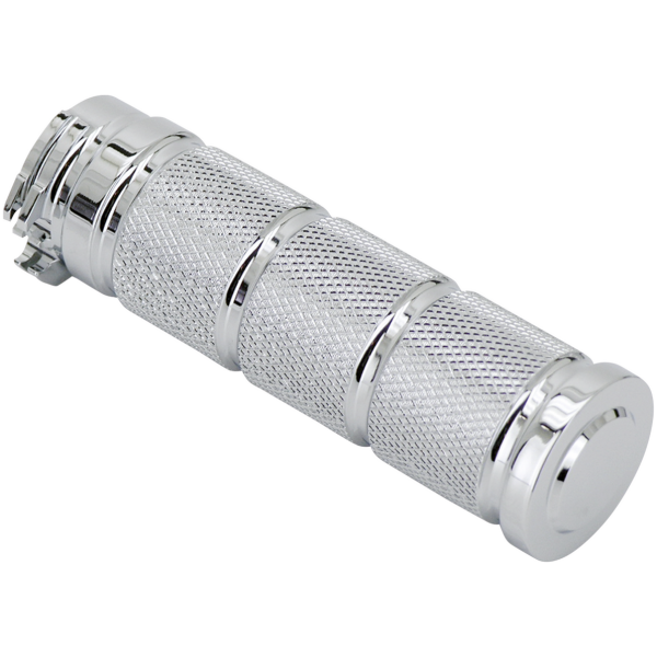 RETRO STYLE KNURLED BILLET ALUMINUM GRIP SETS GZP Retro Chrome gripset