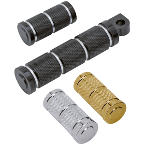 RETRO STYLE KNURLED BILLET ALUMINUM FOOT & SHIFTER PEGS GZP Retro Chrome shiftpeg