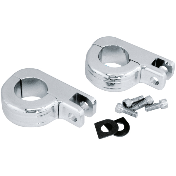 UNIVERSAL CRUISER PEG MOUNTS FOR 1 1/4" ENGINE GUARDS GZP Chrome billet foot peg bar mounts