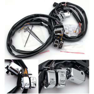 ERGONOMIC HANDLEBAR SWITCHES FOR 1996-2013 MODELS GZP Chrome handlebar switch kit 07-up