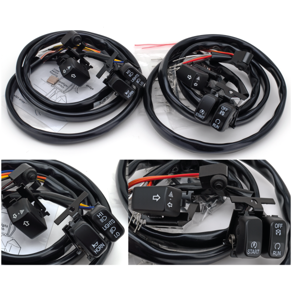 ERGONOMIC HANDLEBAR SWITCHES FOR 1996-2013 MODELS GZP Black handlebar switch kit 07-up