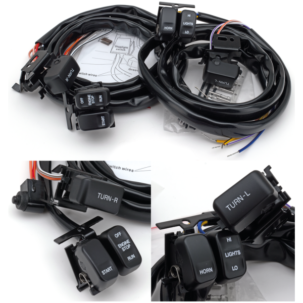 ERGONOMIC HANDLEBAR SWITCHES FOR 1996-2013 MODELS GZP Black handlebar switch kit 96-06