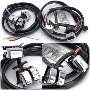 ERGONOMIC HANDLEBAR SWITCHES FOR 1996-2013 MODELS GZP Chrome handlebar switch kit 96-06