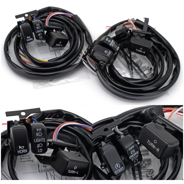 ERGONOMIC HANDLEBAR SWITCHES FOR 1996-2013 MODELS GZP Blk h/bar switch kit 96up int.symb