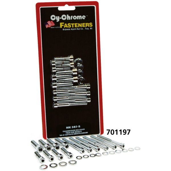 CHROME PLATED BOLT KITS Allen head Transm. Side cover kit TC88B