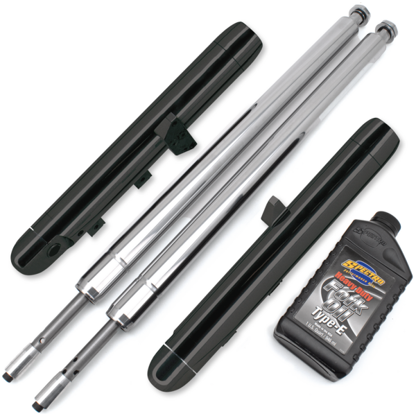 TON PELS SIGNATURE "NAKED BUBBA" FRONT FORKS Naked Blk Bubba fork legs 3" over stk FL