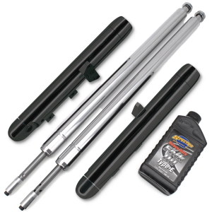 TON PELS SIGNATURE "NAKED BUBBA" FRONT FORKS Naked Blk Bubba fork legs 4" over stk FL