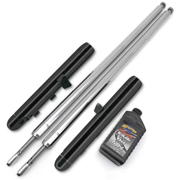 TON PELS SIGNATURE "NAKED BUBBA" FRONT FORKS Naked Blk Bubba fork legs 12"over stk FL