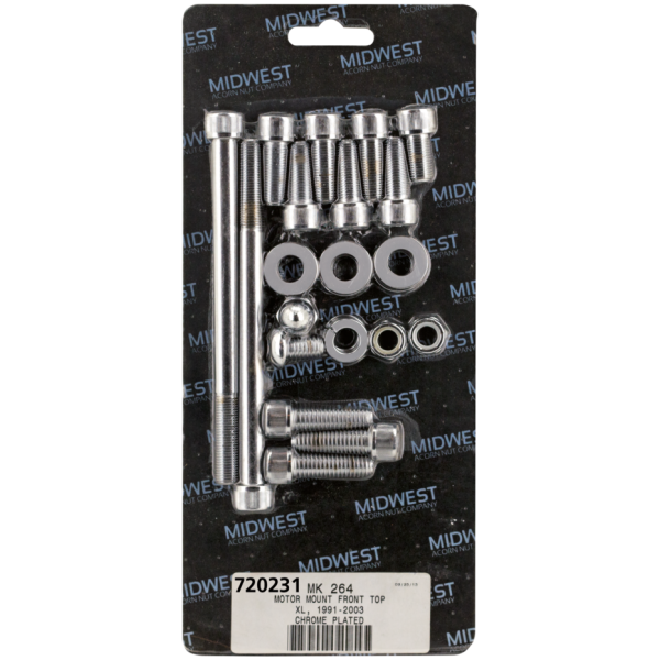 CHROME PLATED BOLT KITS Hex screws Motor mount rear FLHR/FLHT 98