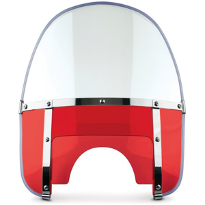 NATIONAL CYCLE BEADED HEAVY DUTY WINDSHIELD NC Heritage 5-Bolt HD Round Top Red