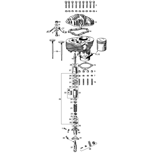 CYLINDERS & VALVES FOR FLATHEAD BIG TWIN MODELS